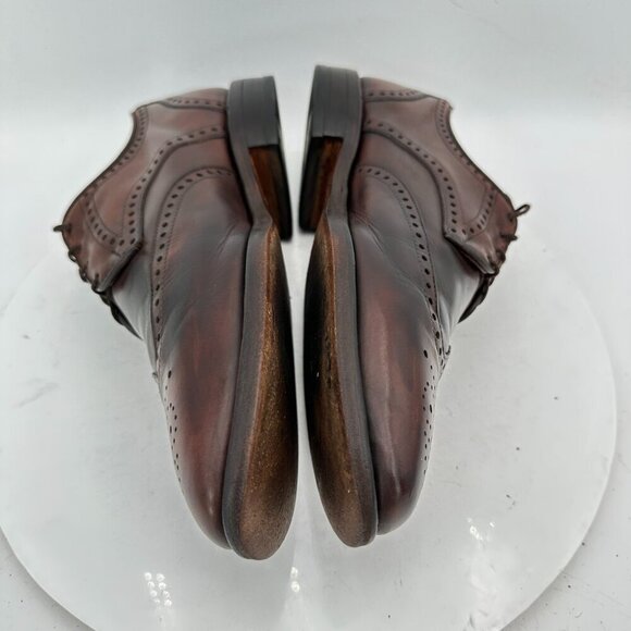 Allen Edmonds Hinsdale Men Size 8.5D Brown Leather Wingtip Derby Dress Shoes main image 8
